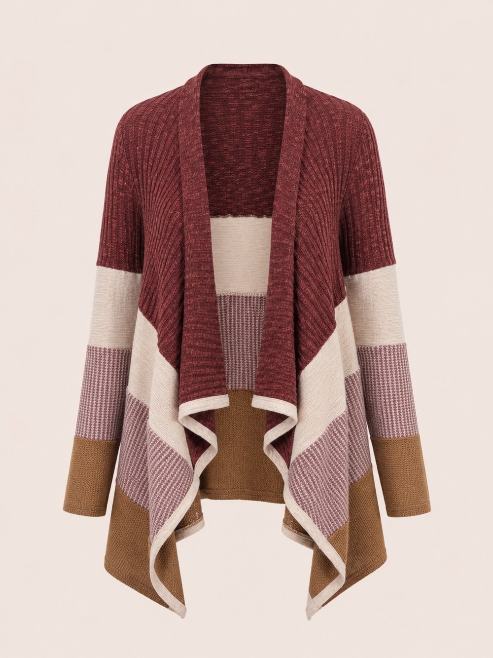 Boho Draped Colorblock Cardigan - Picture 10 of 10